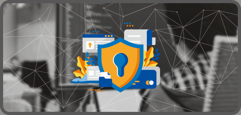 Business broadband security padlock motif