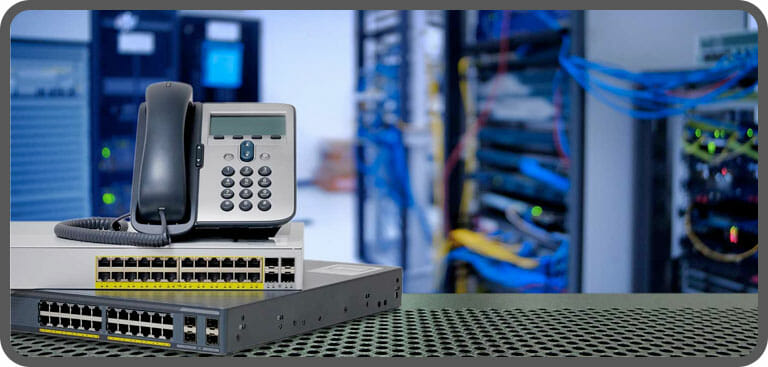 A fixed line phone system handset is suitable for a small business