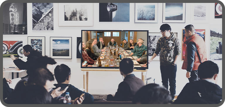 Large office hosting conference call via SIP trunking solution