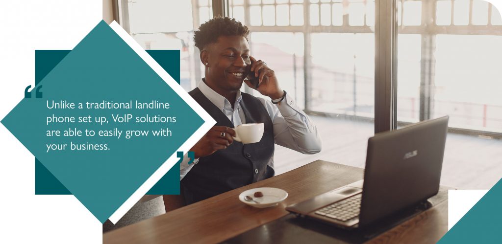 Small businesses allowing employee to working remotely using VoIP phone